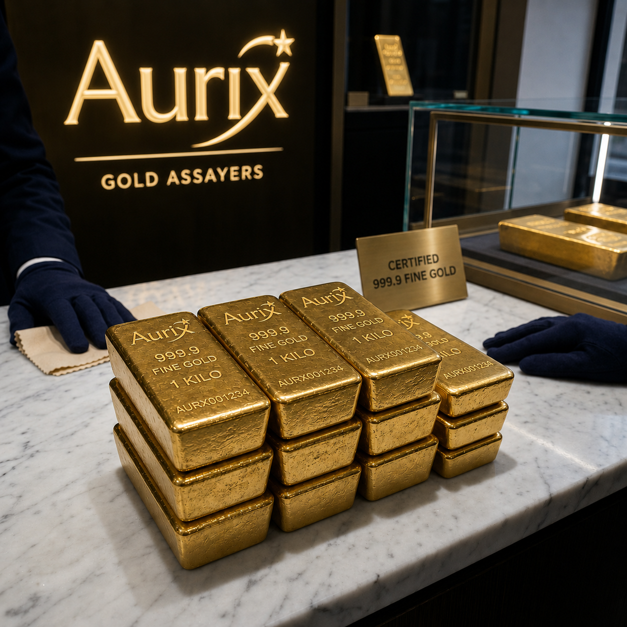 Aurix 1 Kilo 999.9 Fine Gold Cast Ingot